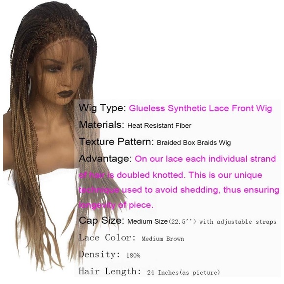 CASEY 24” BROWN&BLONDE OMBRÉ Braided LaceFront WIG